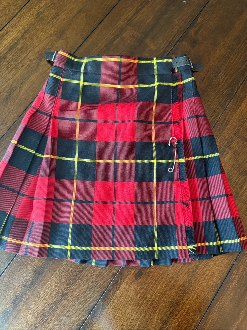 Strathmore Scotland Scottish Plaid Wool Pleated Kilt Skirt Size 4